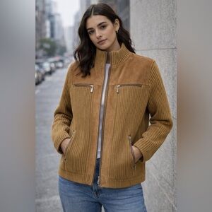 Women's Tan Bomber Jacket
